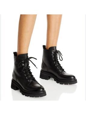 Nib Marc Fisher Lucien Lace Up Leather Combat Boots